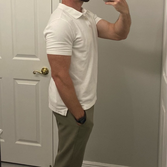 Slim Fit White Polo Shirt - business-casual, social size large - Picture 2 of 15